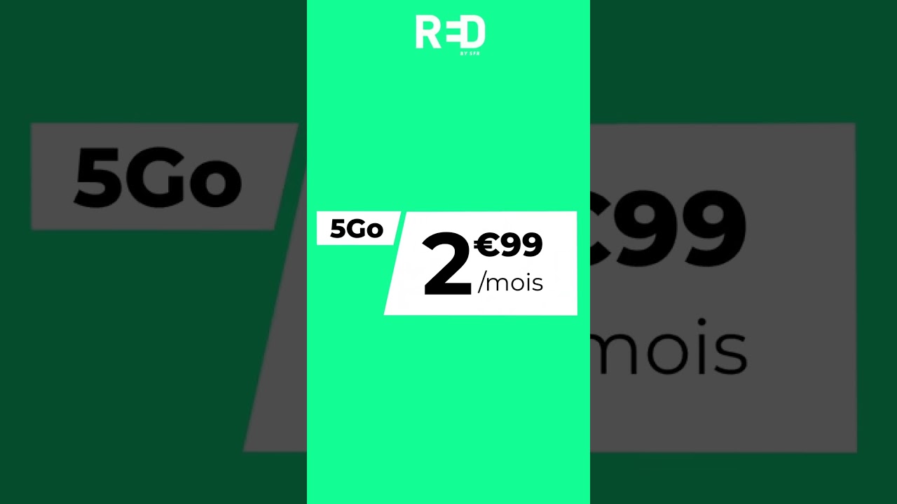 RED by SFR - Forfait Mobile sans engagement 5Go à 2,99euros par mois