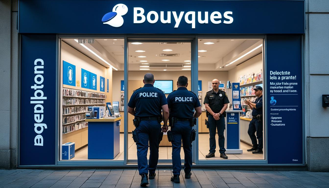 braquage chez bouygues telecom à brétigny-sur-orge : 30 téléphones volés, deux individus interpellés par les forces de l'ordre.